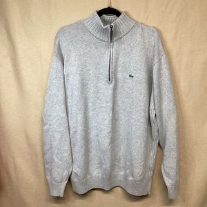 Lacoste Gray Half-Zip Sweater